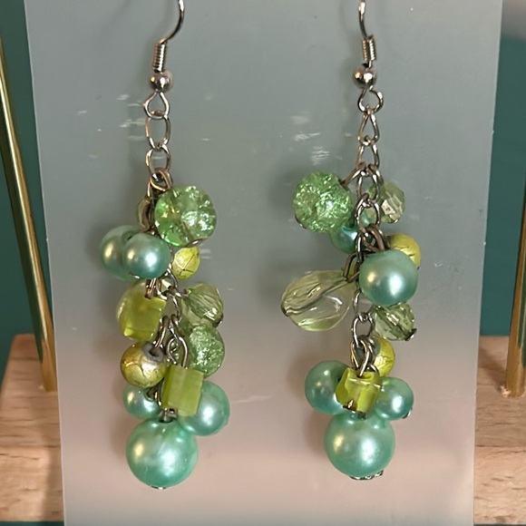 New 7 Pair Collection Multi Color Fashion Drop Hoop Button Chandelier Earrings - Picture 6 of 15